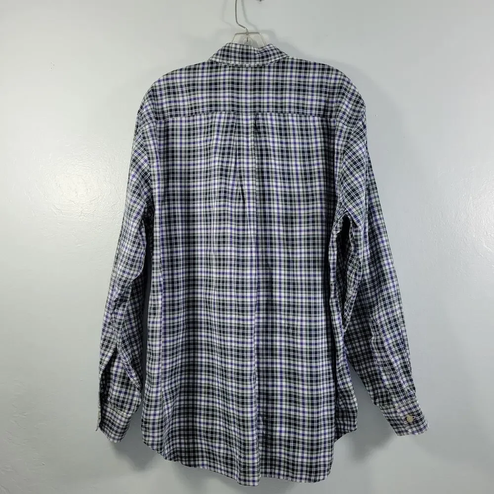 Vineyard Vine Men's Button Front Green Plaid Tucker Shirt Size M 62223-0292 - Picture 5 of 8